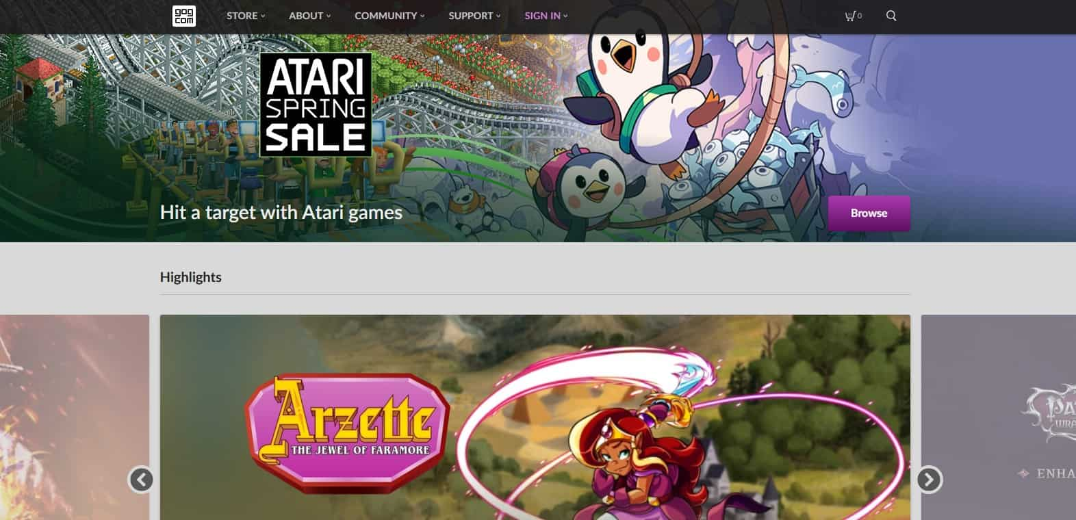 Gog - screen homepage