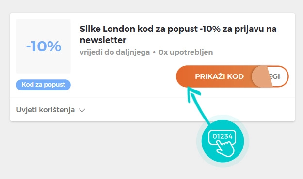 Primjer koda za popust Silke London