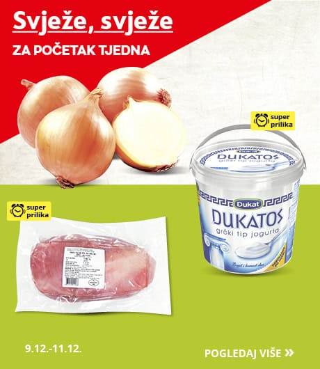 Konzum - namirnice: luk, grčki jogurt, meso