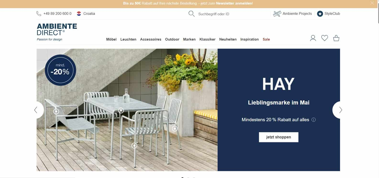 AmbienteDirect - screen homepage