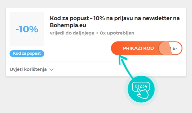 Primjer koda za popust Bohempia