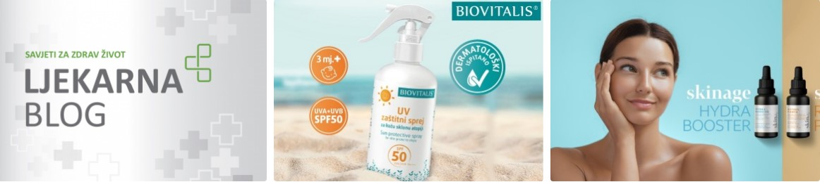 Baner Ljekarna.hr bloga s Biovitalis sprejom i Skinage boosterom