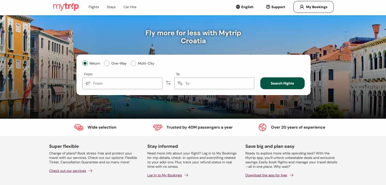 MyTrip - screen homepage