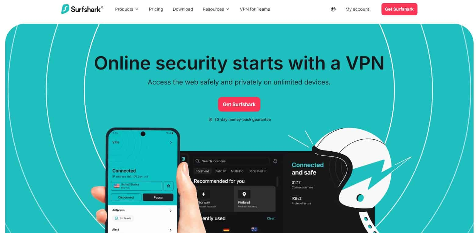 Ruka koja drži mobilni telefon s aktivnim VPN-om