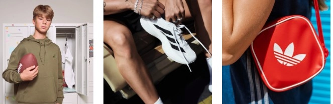 Dječak sa loptom, vezanje tenisica i crvena Adidas torbica