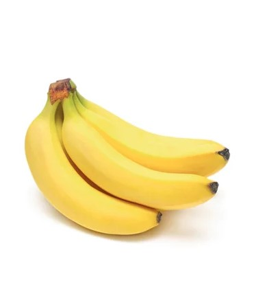 Tri svježe banane na bijeloj pozadini