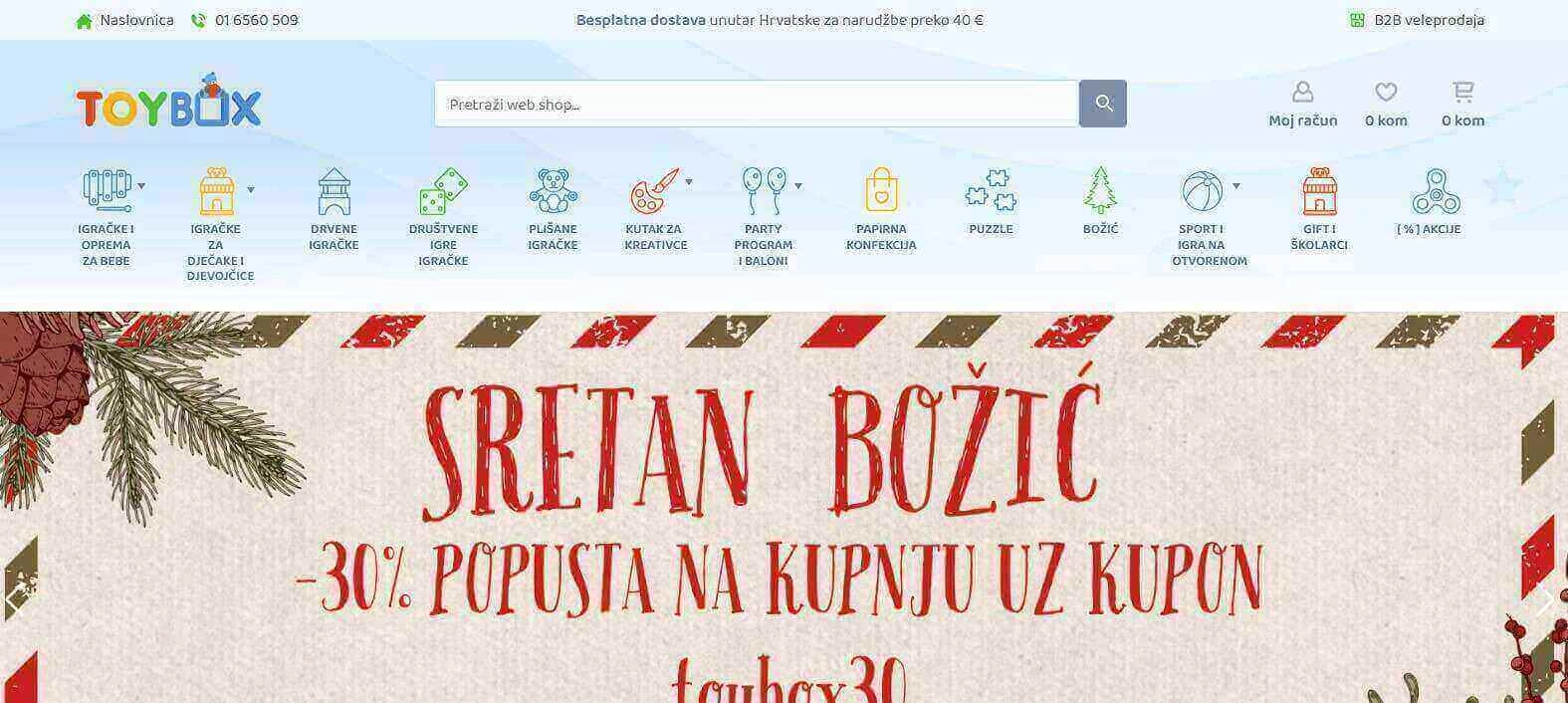 Naslovica trgovine sa božićnim popustima -30%