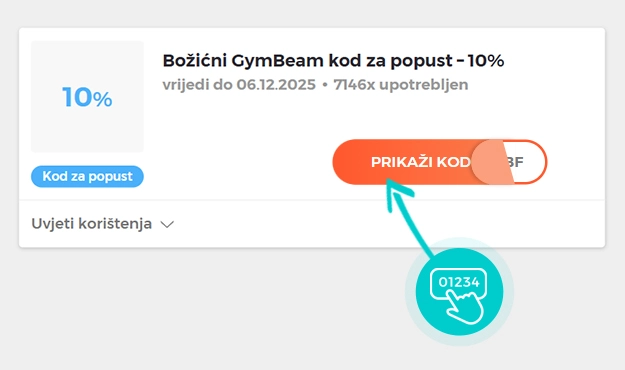 Primjer koda za popust GymBeam