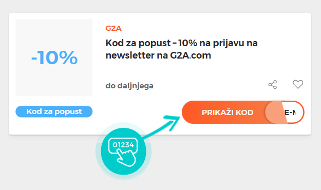 Primjer koda za popust G2A