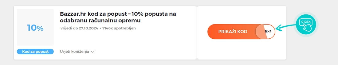 Primjer koda za popust Bazzar