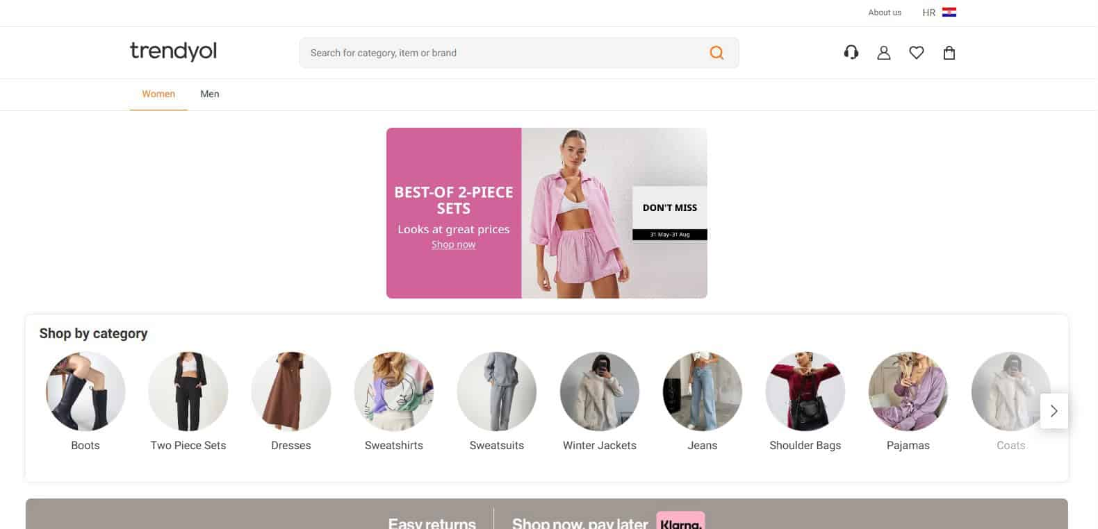 Trendyol - screen homepage