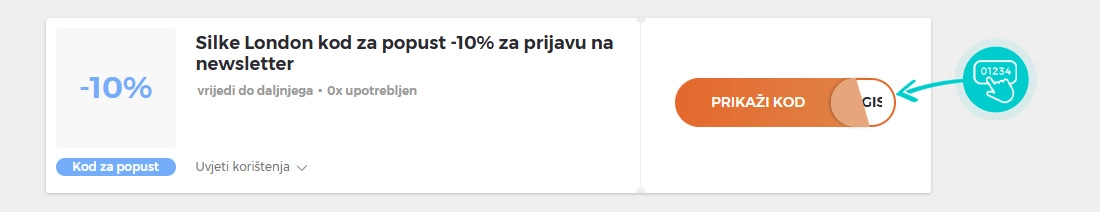 Primjer koda za popust Silke London