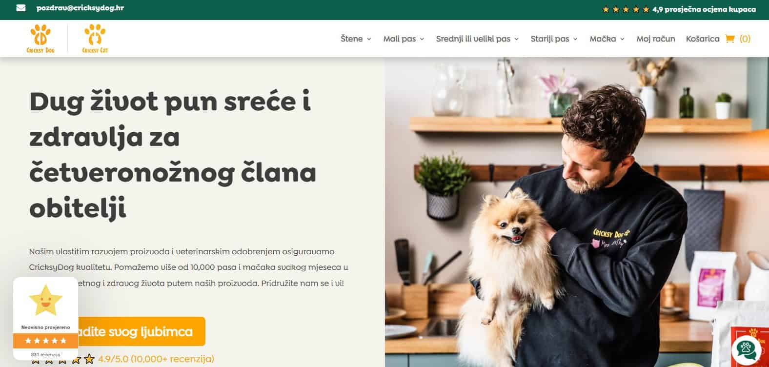 CricksyDog - screen homepage