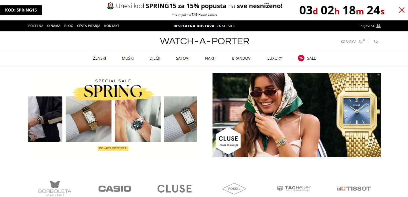 Watch a Porter - screen homepage