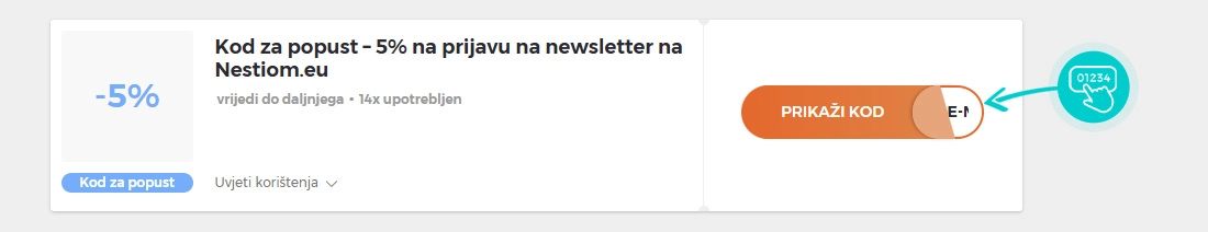 Primjer koda za popust Nestiom