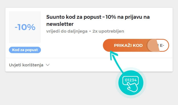 Primjer koda za popust Suunto