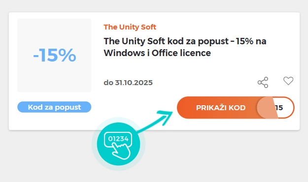 Upute za kopiranje koda za popust The Unity Soft