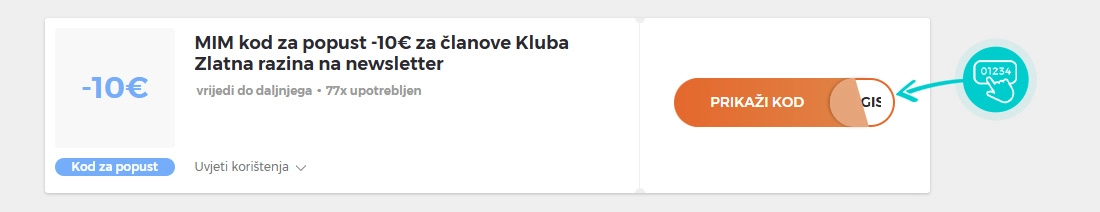 Primjer koda za popust MIM