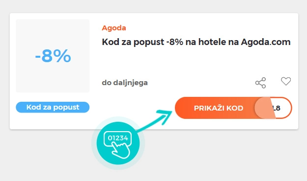 Primjer koda za popust Agoda