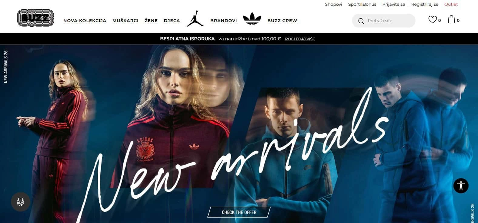 Naslovica trgovine sa ženom i muškarcem u sportskoj odjeći