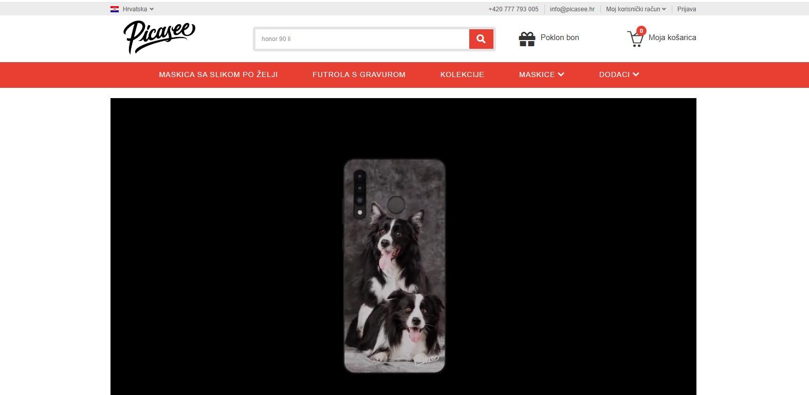 Picasee - screen homepage