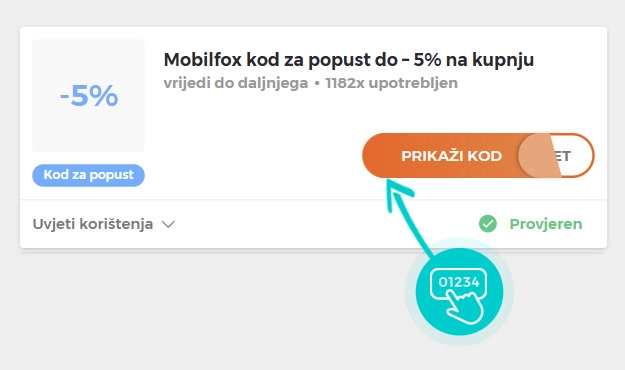 Primjer koda za popust Mobilfox