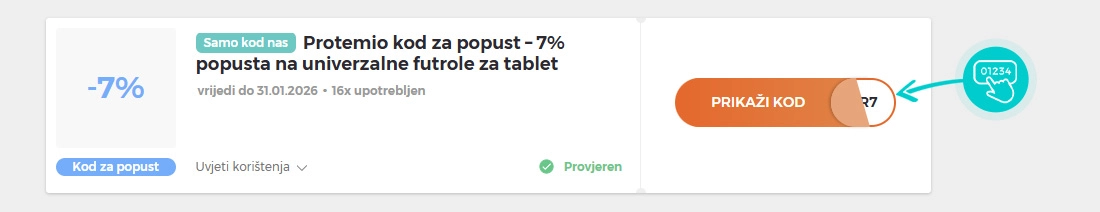 Primjer koda za popust Protemio