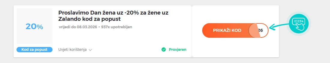 Primjer koda za popust Zalando