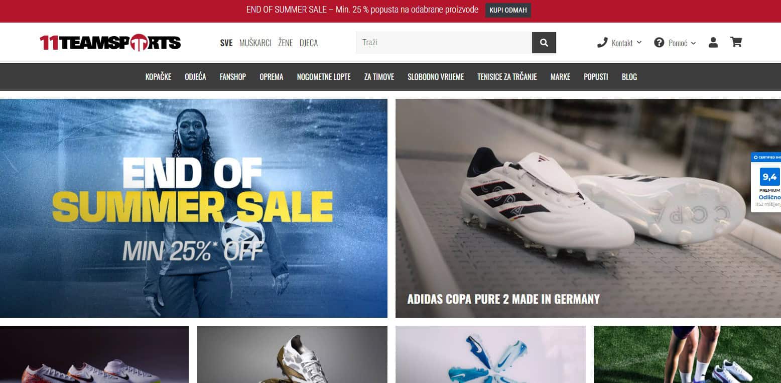 Kampanja letnje rasprodaje i bijele Adidas Copa kopačke na traci
