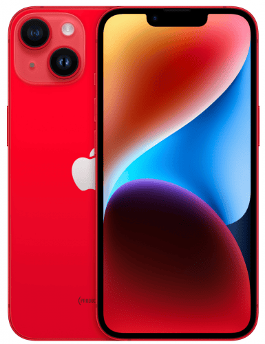 Crveni iPhone s dvostrukom kamerom i svijetlim ekranom