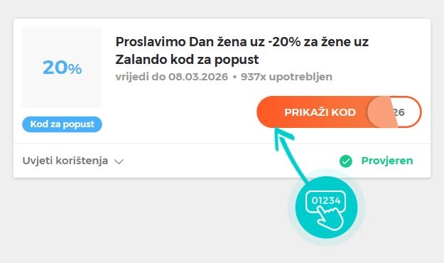 Primjer koda za popust Zalando