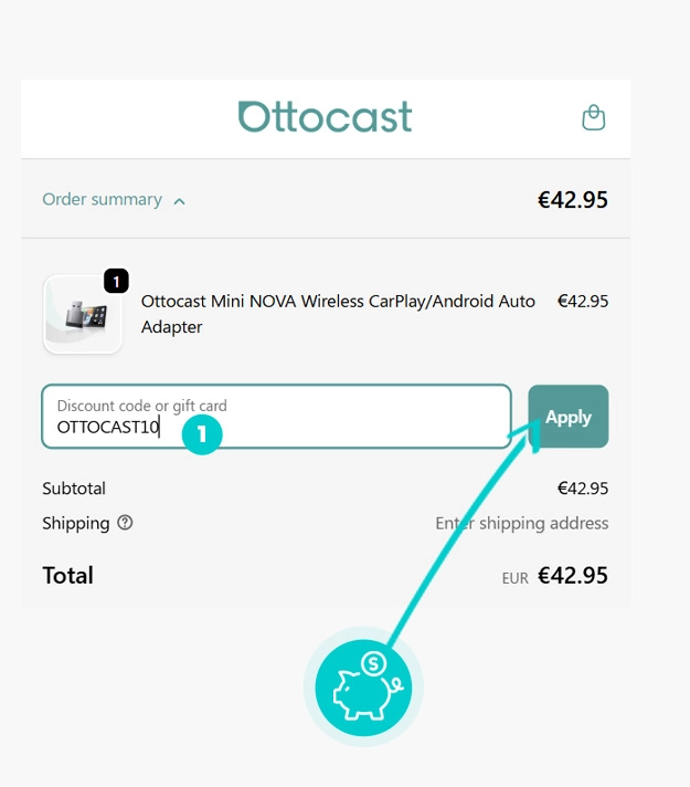 Upute kako primijeniti kod za popust u košarici internetske trgovine Ottocast