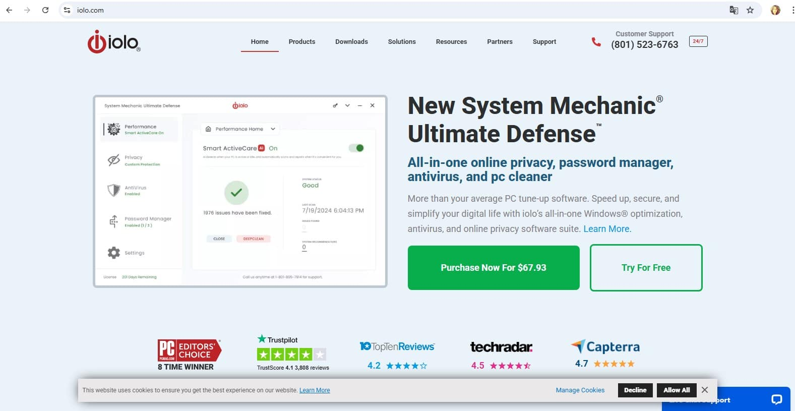 Naslovnica trgovine sa softverom System Mechanic i cijenom