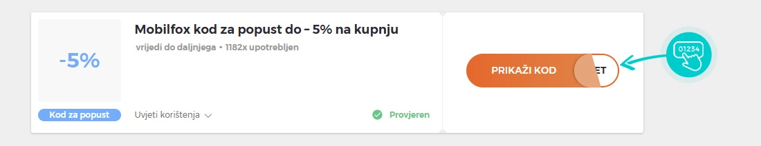 Primjer koda za popust Mobilfox