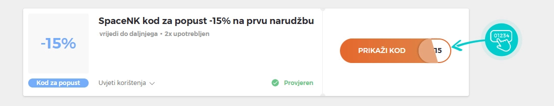 Primjer koda za popust Space NK