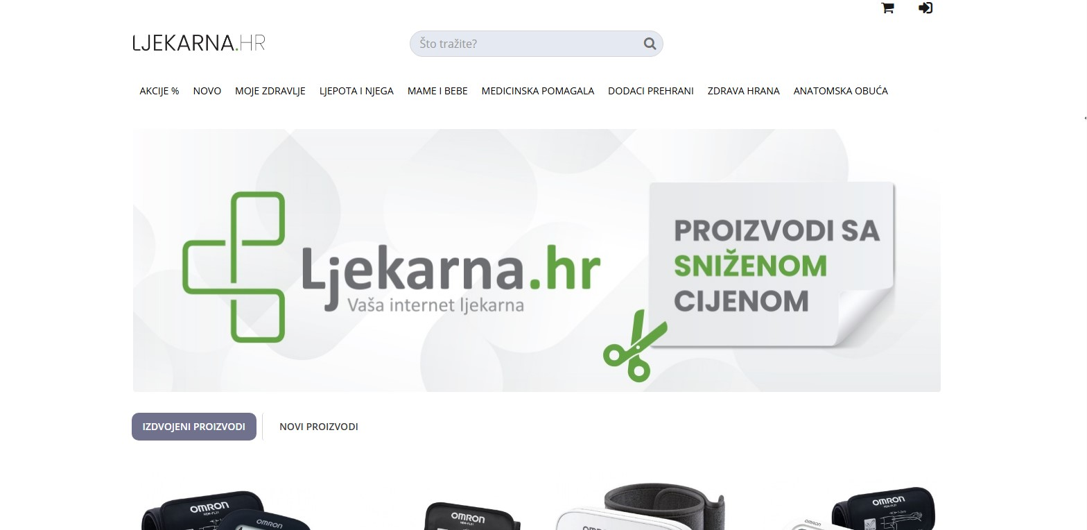 Naslovnica trgovine s reklamom sniženih proizvoda